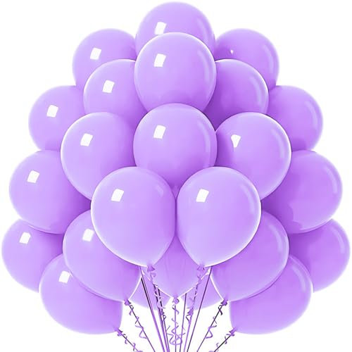 DazzJoy 20 Stück Luftballons Lila Geburtstagsdeko, 10 Zoll Macaron Lila Luftballons Hochzeit,Helium Luftballon für Party Deko