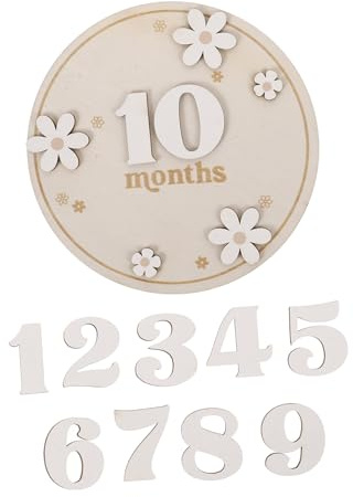Carte Mensuelle Décorative en Bois pour Bébé, 1 Set