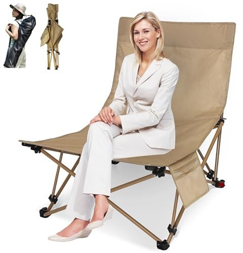 Campingstuhl Faltbar bis 160 KG, Klappstuhl Camping 4 Verstellbar Winkel, Campingstühle Übergroßer Extra Leicht, Garten Campingsessel Festival Terrasse Klappbar Camping Stuhl Anglerstuhl Regiestuhl