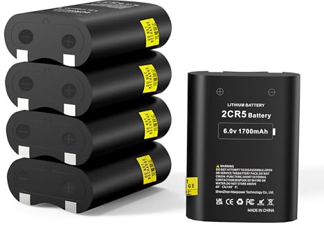 5-Pack 6V 2CR5-Batterie, Lithium-Fotobatterie ersetzt 2CR5, DL245, DL2CR5, DL345, DL345A, EL2CR5, EL2CR5BP, EOS 1V, KL2CR5, KL2CR5-1, PR2CR5, RL2CR5, RL2CR5-1 (kein Aufladen möglich)