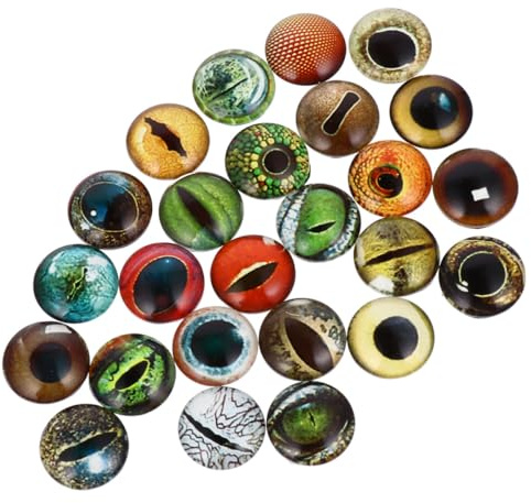 JOINPAYA 100 Stück Glas Augen Patches zum Basteln 14mm Leuchtend im Dunkeln Selbstgemacht Puppenzubehör Schmuck Glas Patches für Handwerk