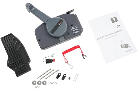 Caja de mando a distancia fueraborda con ajuste de amortiguación y cuerda de seguridad, caja de control remoto fuera de borda, fijación lateral, caja de control de palanca de gas para Yamaha 40-85 CV