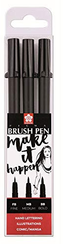 Pinselstift Sakura Pigma Set 3er schwarz