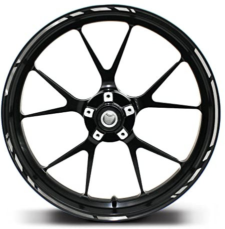 Finest Folia 12-Piece Set of Wheel Rim Stickers in Grand Prix Design - Complete Set; Suitable for 16 to 19-Inch Motorcycle, Car and Bicycle Rims