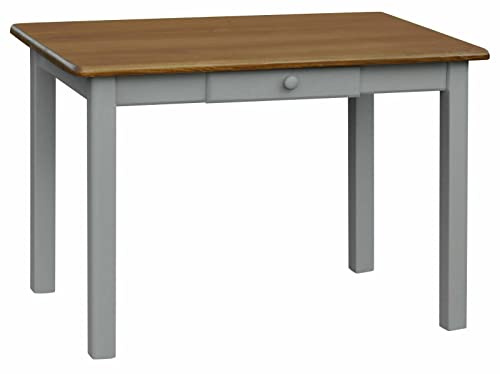 k koma Grau Esstisch MIT SCHUBLADE Küchentisch Tisch MASSIV Kiefer Holz NEU Hersteller Eiche (80 x 120)