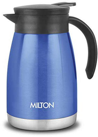 Milton Insulated Jug Coffee Carafe 27 oz Thermosteel Water Coffee,Tea Flask- Double Wall Vacuum Insulated, 304 Stainless Steel Hot Beverage Dispenser-Thermal Carafe AirPot Blue (800 ml)