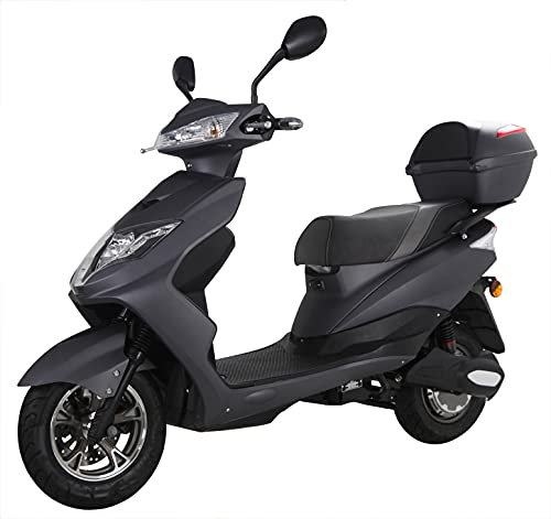 Elektroroller “EAGLE”, 2000 Watt, 60 km Reichweite, 45 km/h, Elektro-Roller, E-Roller mit Straßenzulassung, E-Mofa, Blei-Gel-Akku, Produktvideo, Mattschwarz