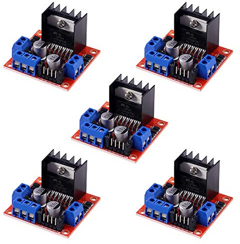 Dealikee 5er-Pack L298N Schrittmotor-Treiber-Kontrollplatine Dual H Bridge Modul für Smart Car Power