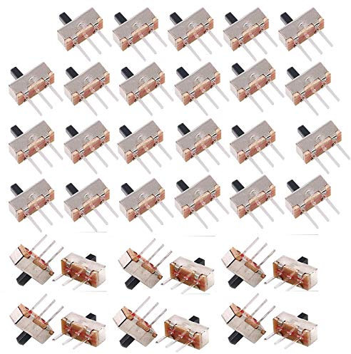 HUAZIZ 180 Pezzi SPDT Micro Interruttore a Scorrimento Verticale SS-12D00 3 Pin 2 Posizioni 0,5A 50V 1P2T 3 Pin Interruttore A Levetta PCB Pannello Mini Verticale Interruttore Scorrevole