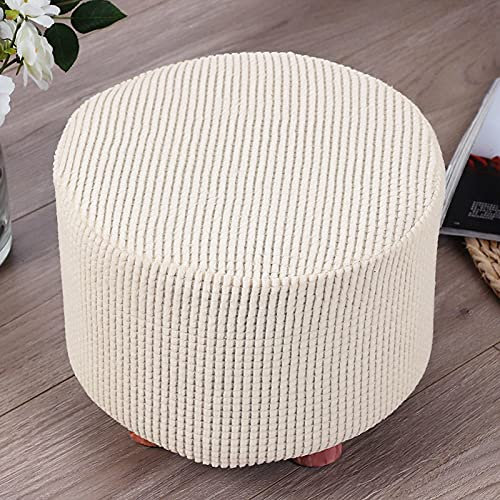 Stretch Bezug Für Fußhocker Rundes/Quadrat, 30 * 30cm Jacquard Spandex Ottomane Schonbezug Weich Ottomane Abdeckung Antirutsch Hocker Protector Pouf Abdeckung, Waschbar (Color : D, Size : 2pcs)