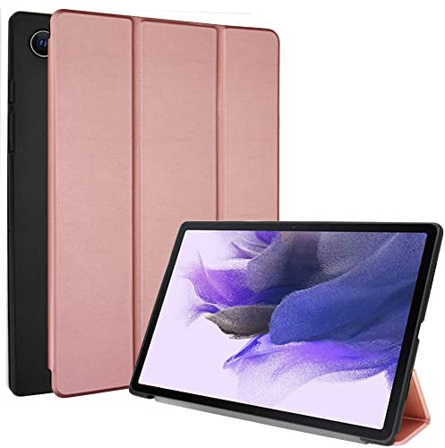TECHGEAR Hülle Kompatibel mit Samsung Galaxy Tab A8 2021 10.5 Zoll (SM-X200 / SM-X205), Ultra Dünn Hülle mit Ständer und Auto Schlaf/Wach Funktion, Slim Pu Leder Smart Case Tab A8 2021, Rosé Gold
