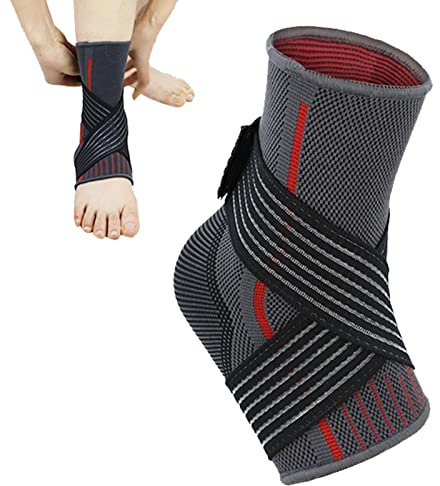 Fowybe Knöchelbandage - Knöchelbandage zum Schnüren mit verstellbarem Riemen,Knöchelbandage zur Wiederherstellung von Verletzungen, Sportzubehör für Laufen, Basketball, Volleyball