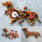 NLDGR Dackel-Hund-Essteller, Holzteller, Schneidebrett, 39,9 cm, niedliches Brett, Speiseteller, Familienparty, praktisches Futtertablett, Schneidebrett für Familienfeiern, Lebensmitteltablett, Stil A