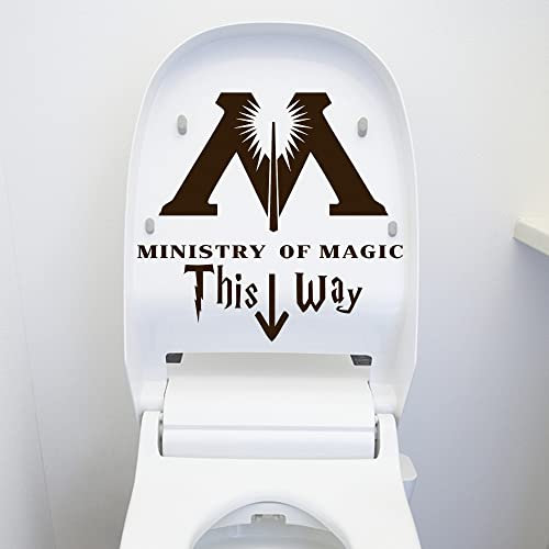 2 Stück Wc Aufkleber, Ministry of Magic Aufkleber Toilette, 25 x 23 cm, Wc Deckel Aufklebers, Schild Für Badezimmer Wandsticker Kühlschrank DIY Sticker