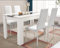 Blisswood Dining Table Set, Dining Table And Chair Set, Pu Leather Dining Room Chairs and 17mm Thick Table Top Long Modern Dining Table Set (White & Black Dining Table And 4 White Chair)