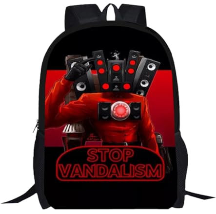 KJoet Toilet Schultasche, Game Toilet Rucksack, Toilet TV Man Teenager Schultaschen, Cartoon Backpack für Kinder Jungen Mädchen Kleinkind