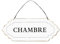 Plaque de Porte décorative Vintage Chambre Fer Blanc Noir 12x7cm