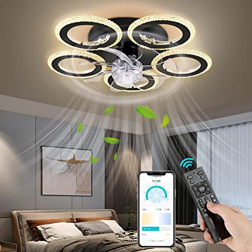 FIMEI 20.86‘’ Ventilador de Techo con Luz, Atenuación Continuas & 6 Velocidades, Control Remoto & APP, Iluminación de Ventilador para Sala de Estar, Comedor, Dormitorio, Oficina