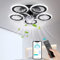 FIMEI 20.86‘’ Ventilador de Techo con Luz, Atenuación Continuas & 6 Velocidades, Control Remoto & APP, Iluminación de Ventilador para Sala de Estar, Comedor, Dormitorio, Oficina