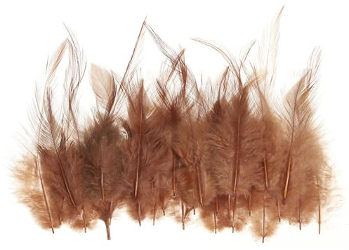PATIKIL 100Stk 3-6 Sattel Hackle Gockel Feder Masse Naturfedern Plüschige Bastelfedern für Traumfänger Ohrringe Anhänger Braun