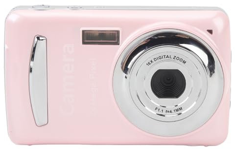 Lazmin112 Cámara Digital, Cámara con Zoom Digital 16X con Pantalla de 2,4 Pulgadas, Enfoque Automático, Estabilización de Múltiples Ejes, 1080P 16MP, Cámara Pequeña Portátil para Niños,