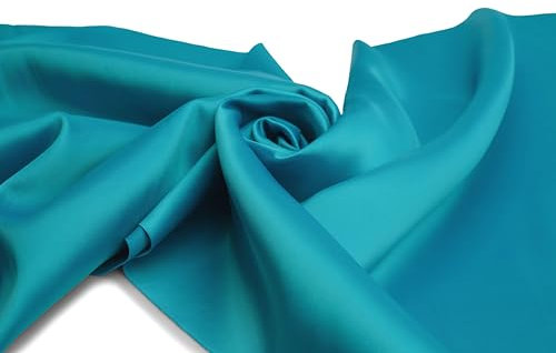 Satin dick mit Elasthan, Dekostoff, 50 x 150 cm (Türkis)