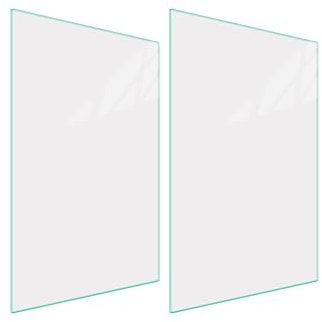 DarHaus Copri piano cottura induzione 2 x 35x52 cm copertura per piano cottura in vetroceramica 1 pezzi universale per piastre di cottura paraspruzzi tagliere in vetro temprato bianco