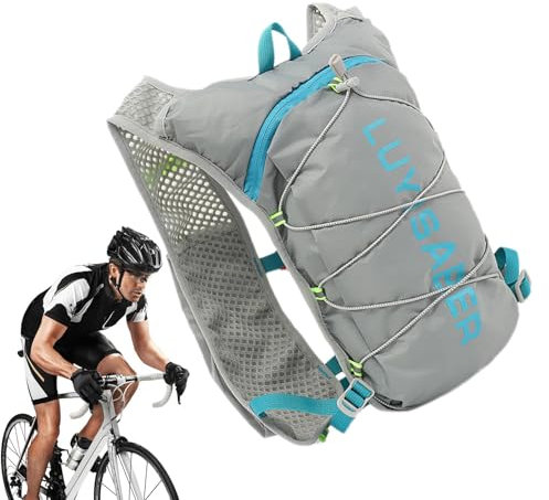 Wasserrucksack – Reflektierender Wanderrucksack | Wanderrucksack Mit Wasserblase, Atmungsaktiven Polstern, Verstellbarem Schultergurt, Leichter Wasserrucksack Zum Radfahren, Klettern