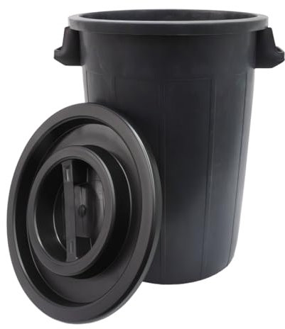 Weedness Réservoir d'eau de pluie rond avec couvercle, 100 l, pour jardin, culture en intérieur et extérieur