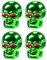 Bduttlefish Totenkopf-Reifenventilkappen, Universelle Passform, Kunststoff, Autoreifenventilkappen, Ventilkappe, Automotive, Grün