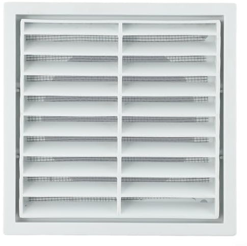 Bulevisiter Plastic Louvred Wall Grille With Anti-Insect Mesh, For Ceiling Extractor Fan Bathroom Air Vent Cover, For Tumble Dryer Ventilation Cooker Hood Ducting(100mm)