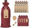 SVUPUE Burlap Wine Bags, Christmas Burlap Jute Wine Bottle Covers Bags with Drawstring Reusable for Wedding, Birthday, Blind Tastings, Christmas, Travel,Party, Home Storage（12pcs ）