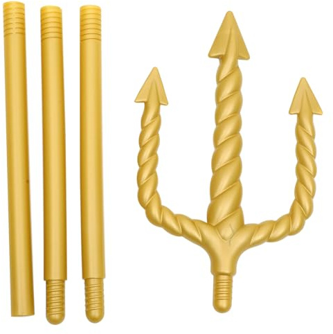 BESPORTBLE Trident Prop - Disfraz de Tridentes Dorados, Pera, Halloween, , Demonio, Tenedor con Mango Desmontable, Accesorios de Cosplay para Fiesta de Halloween