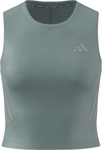 adidas Women's ADI365 Running Climacool Iconic Crop Tank, Wonder Sage, M