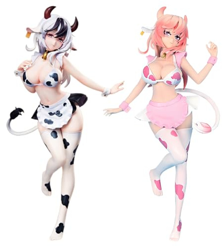 DEXSHUN 2PCS Anime Figuren Milkgirls Figur Anime Illustration Figur Statue Milkgirls Modellfigur PVC Dekoration Sammlerstück Geschenk 25cm
