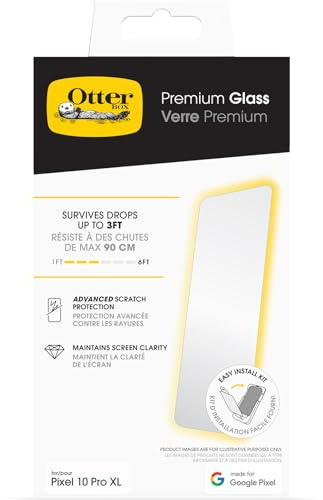 OtterBox Premium Glass Screen Protector for Google Pixel 10 Pro XL | Tempered Glass, Advanced Scratch Protection, Survives Drops up to 3 ft