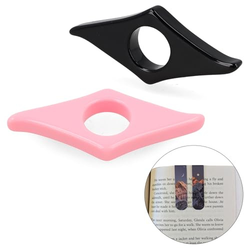 PRIDOM 2 Ergonomic Book Page Holder for Reading | Durable Resin Book Opener Holder with 2 Magnetic Bookmarks – Perfect Book Lovers