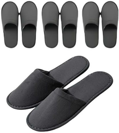 4 Coppia Ciabatte Ospiti in Spugna con Suola Antiscivolo,Pattine per Casa,Ciabatte Monouso Bianche Chiuse,Pantofole Hotel per Albergo Casa Viaggio Bagno,Unisex,Antiscivolo,Lavabili