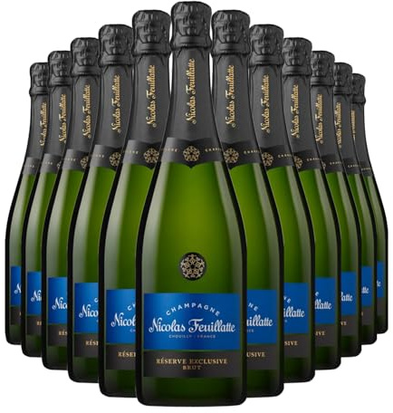 Nicolas Feuillatte Réserve Exclusive Brut Champagne 12% ABV 12 x 75cl | Shows fresh white fruits, juicy pear and hints of apricot and spice, with a balanced finish for food pairing or relaxed.