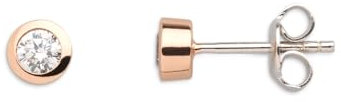 Xenox XS7122R Ohrringe Ohrstecker Silver Circle Rosé Zirkonia Ø 5 mm