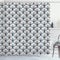 ABAKUHAUS Art déco Rideau de Douche, Motif Nuage Oriental, Ensemble de décoration de Salle de Bain en Tissu avec Crochets, 175 x 200 cm, crème Bleu foncé