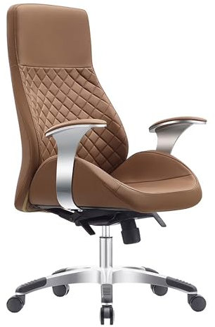 Vivol Design Bürostuhl Bologna Cognac - Luxus fürs Office - Bürostühl auf Synthetik leder in zwei farben erhältlich