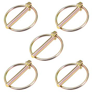 sourcing map 5STK Klappstecker mit Ring - 6mm x 45mm Anhängerstifte Sortimentskit für Boot Kajak Anhänger Traktor Trolley Horsebox