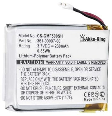 Akku-King Akku kompatibel mit Garmin 361-00097-00 - Li-Polymer 230mAh - für Fenix 5, 6X Pro Solar, Forerunner 935