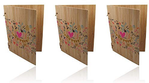 3 Handgefertigte beschreibbare Bambuskarten | Hochzeitskarte | Geburtstagskarte | Geschenkkarte | Weihnachtskarte | Einladung Karte Holz | von SZillion®