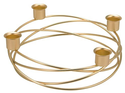 bremermann Kerzenhalter Kranzform, für Stabkerzen/Tafelkerzen, Kerzenständer (Gold)