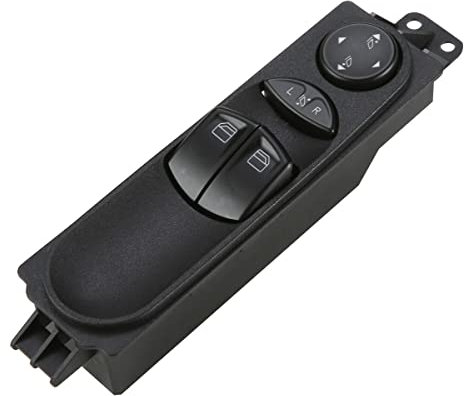 Frankberg Fensterheber Schalter Fahrerseite Vorne, 7-Wege, Drucktaste, Black, manuell für W639 Viano Vito Bus/Mixto Kasten 2003-2014, 6395451013