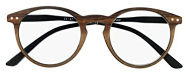 SILAC - Wood & Black 7602 - Unisex-Lesebrille - runde Gläser - leichte, widerstandsfähige und bequeme Lesebrille - für Damen und Herren - braun und schwarz