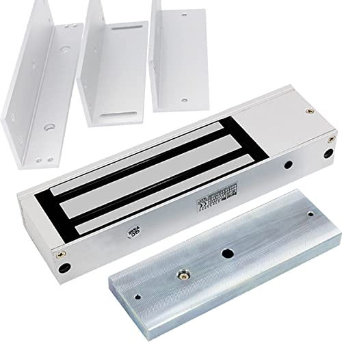 Mageway Verrou de porte magnétique étanche 12 V DC 24 VDC 544,3 kg Force de maintien avec support ZL pour contrôle d'accès et ouvre-porte, serrure de porte électromagnétique pour intérieur et