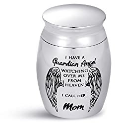 Mini-Urne für Asche Mutter Frauen I Have a Guardian Angel Watching Over Me from Heaven I Call Her Mom